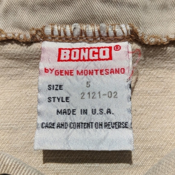 Bongo 90's Vintage Grunge High Waisted Button Front Denim Mini Skirt Cream 5 - Picture 4 of 12